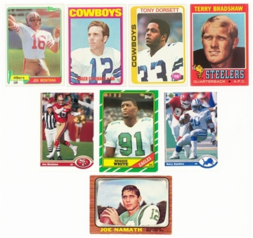 1966-91 Football Hall of Famers Card Collection Including Joe Montana, Terry Bradshaw, Reggie White, and Roger Staubach Rookie Cards